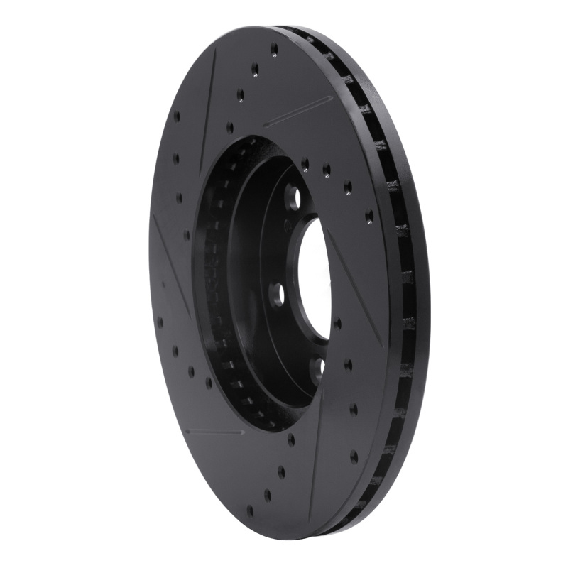 Ford Taurus Brake Rotor (1) - Front Right - R1 Concepts - Drilled & Slotted - Black - `93-`07